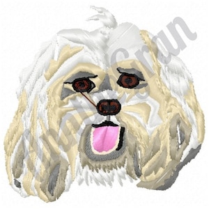 Havanese Head - Machine Embroidery Design. Havanese Puppy Embroidery Pattern. Havanese Dog Embroidery Design