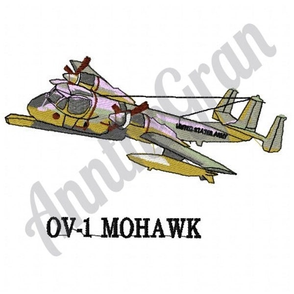 OV-1 Mohawk Military Plane Embroidery Design. Machine Embroidery Design. Aircraft Embroidery. US Army OV-1 Mohawk Military Aircraft