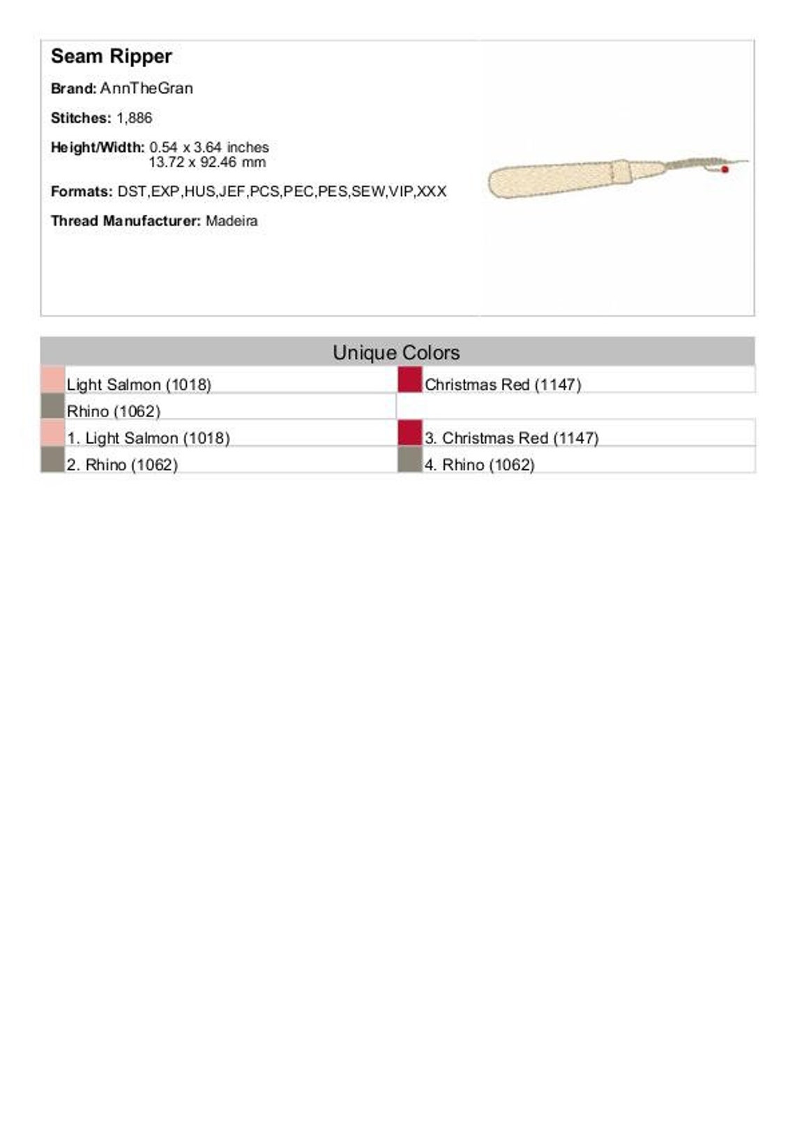 Seam Ripper Embroidery Design. Machine Embroidery Design. Etsy