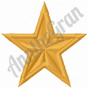 Classic Star Embroidery Design. Machine Embroidery Design. Star Pattern. Golden Star Embroidery Design