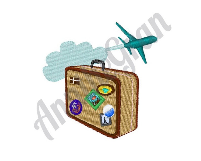 Travel Luggage Embroidery Design. Machine Embroidery Design. Etsy