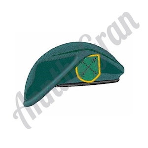 Green Beret - Machine Embroidery Design. Beret Embroidery Pattern. Military Headgear Embroidery. Army Special Forces Embroidery Design
