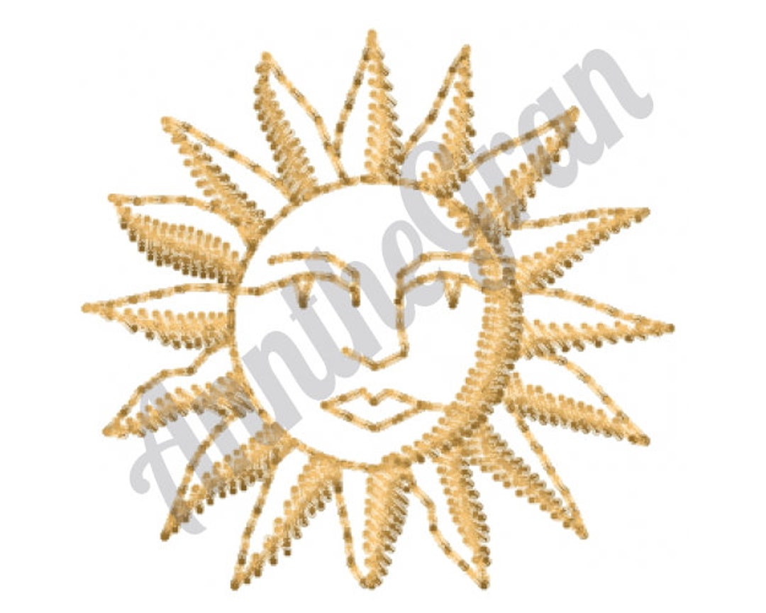 Sunface Embroidery Design. Machine Embroidery Design. Solar Face ...