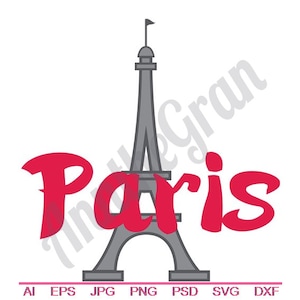 Tour Eiffel de Paris Svg, Dxf, Eps, Png, Jpg, Art vectoriel, Clipart, fichier de coupe, Paris Svg, Tour Eiffel coupe fichier, France Svg, fichier de coupe monument