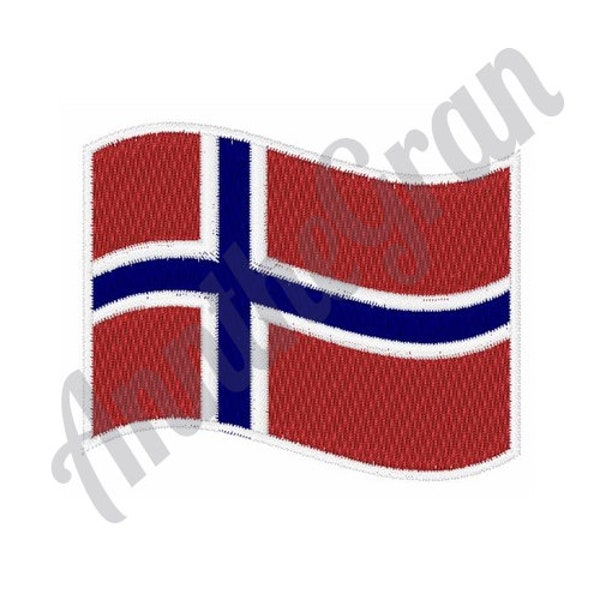 Flagge von Norwegen Stickdatei. Stickdatei für die Stickmaschine. Norwegische Flagge Muster. Skandinavisches Landesflaggenmuster. Norwegisches Flaggen Design