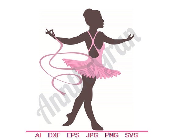 Ballerina Ribbon Dancer Svg Dxf Eps Png Jpg Vector Art Etsy