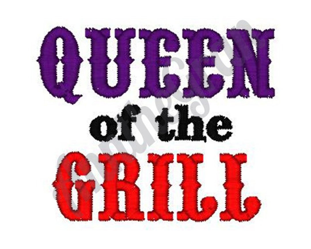Grilling Embroidery Design. Machine Embroidery Design. Queen of the