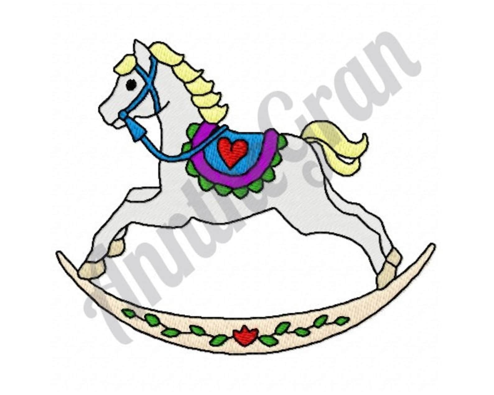 Rocking Horse Embroidery Design. Machine Embroidery Design. Etsy