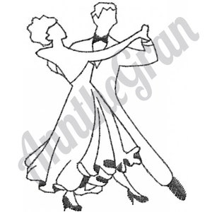 Dancing Couple - Machine Embroidery Design. Tango Dance Embroidery Pattern. Dancers Outline Embroidery Design