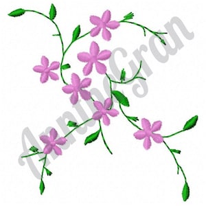 Vine Flowers Machine Embroidery Design