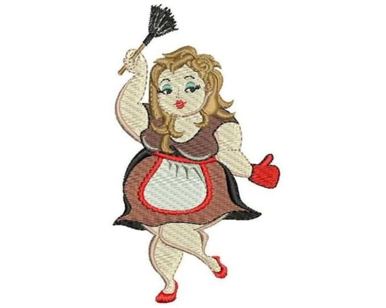 Cleaning Lady Machine Embroidery Design Etsy