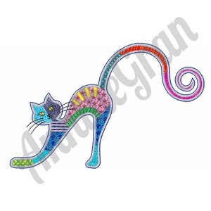 Cat Embroidery Design. Machine Embroidery Design. Colorful Cat Embroidery Pattern. Kitten Embroidery Pattern. Little Cat Embroidery Design