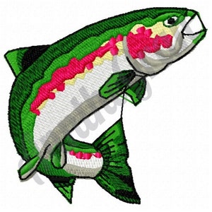 Trout Fish Embroidery Design. Machine Embroidery Design. Rainbow Trout Pattern. Fish Embroidery Design. Fish Pattern