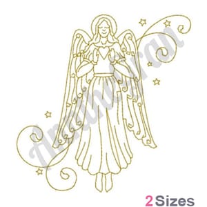 Stickdatei Weihnachtsengel. Goldenes Muster. Stickdatei für die Stickmaschine. Religiöse Stickdatei. Stickdatei Weihnachtsengel