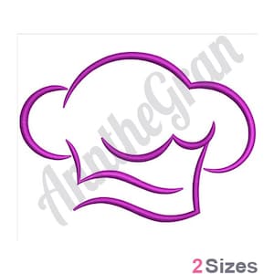 Chef&#39;s Hat - Machine Embroidery Design. Cook&#39;s Hat Outline Embroidery Pattern. Kitchen Hat Embroidery Design