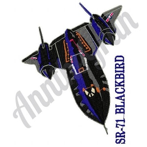 SR-71 Blackbird - Machine Embroidery Design. Military Aircraft Embroidery Pattern. USAF Embroidery Design. Air Force Embroidery Design