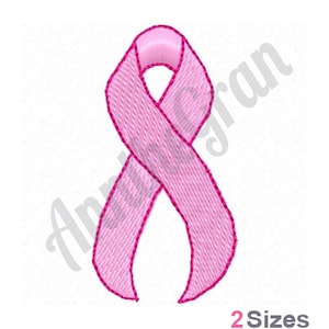 Pink Cancer Ribbon Embroidery Design. Machine Embroidery Design. Pink Ribbon Pattern. Hope Ribbon Design. Awareness Ribbon Embroidery Design