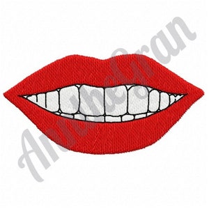 Plain Smile - Machine Embroidery Design. Smiling Woman Mouth Embroidery Pattern. Girl Lips Embroidery Pattern