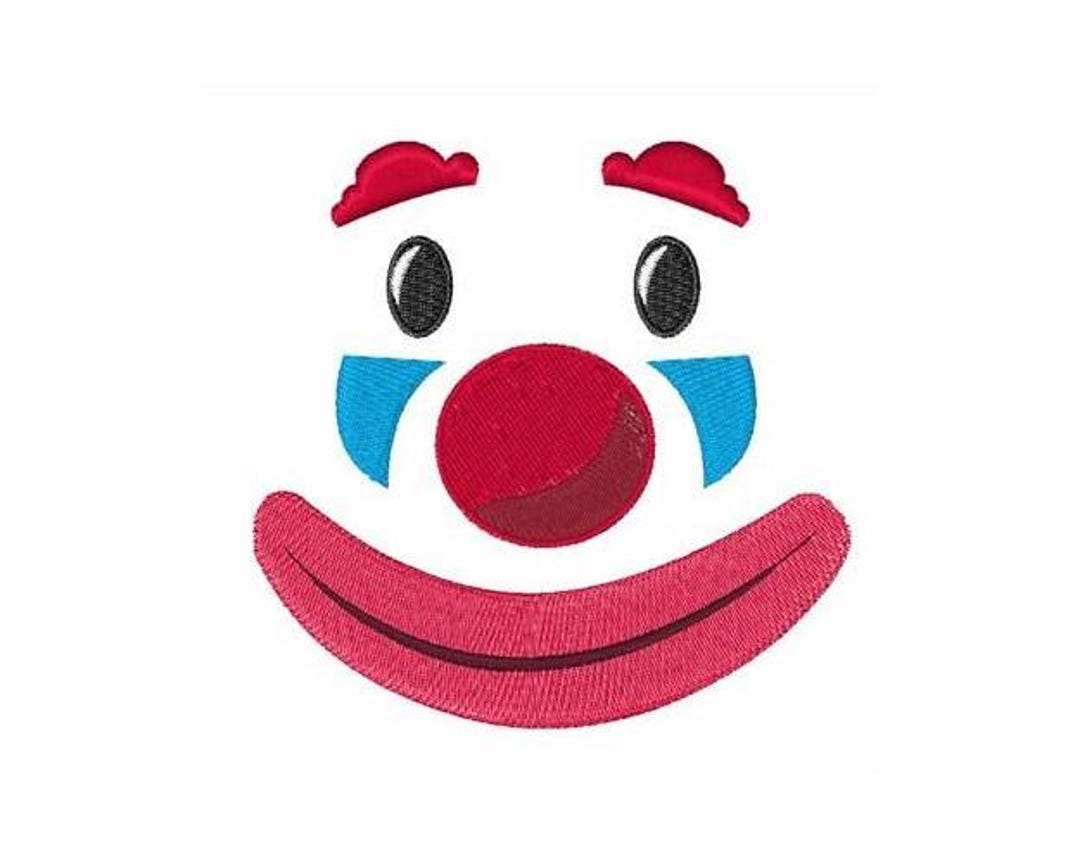 Clown Face - Machine Embroidery Design, Happy Clown Embroidery Pattern ...