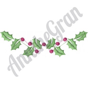 Bordo di agrifoglio natalizio. Modello per bordo di agrifoglio. Disegno per ricamo natalizio. Disegno per ricamo a macchina. Disegno per bordo. Download immediato