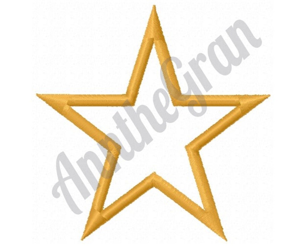 Star Outline Embroidery Design. Star Embroidery Design. Machine