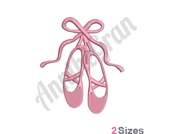 Ballerina Slippers - Machine Embroidery Design. Ballet Slippers Embroidery Pattern. Ballerina Shoes Design. Pointe Shoes Embroidery Design