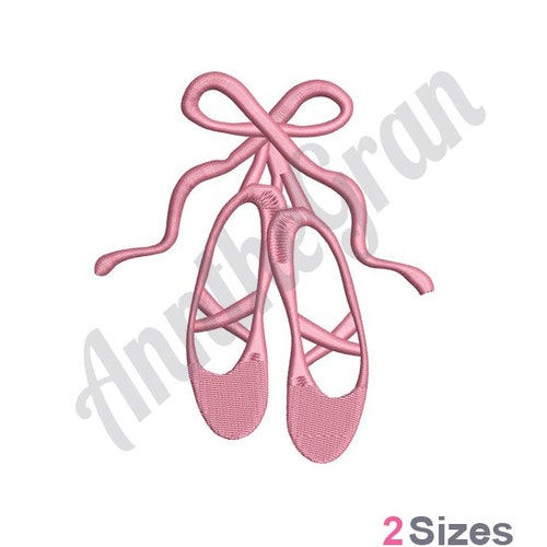 Ballerina shoes machine embroidery design pointe shoes 4 sizes. Sewing