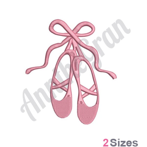 Ballerina Slippers - Machine Embroidery Design. Ballet Slippers Embroidery Pattern. Ballerina Shoes Design. Pointe Shoes Embroidery Design