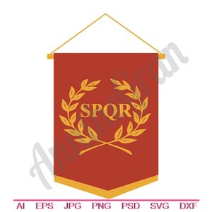 SPQR Banner - Svg, Dxf, Eps, Png, Jpg, Vectorkunst, Clipart, gesneden bestand, SPQR Svg, Rome Svg, Romeinse rijk Svg, SPQR Svg