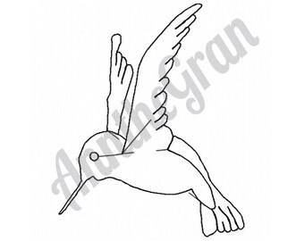 Hummingbird Outline Embroidery Design. Machine Embroidery Design. Hummingbird Embroidery Pattern. Bird Outline Embroidery Pattern