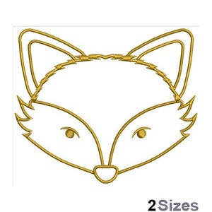 Cartoon Fox Outline - Machine Embroidery Design - 2 Sizes, Fox Head Embroidery Pattern, Animal Head Outline Embroidery Design
