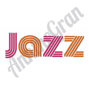 Jazz Embroidery Design. Machine Embroidery Design. Jazz Music Pattern. Musical Embroidery Pattern. Jazz Embroidery Pattern