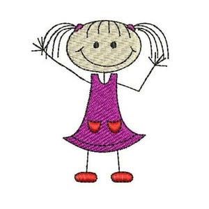 Happy Girl - Machine Embroidery Design