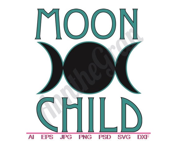 Moon Child Svg Dxf Eps Png Jpg Vector Art Clipart Cut Etsy