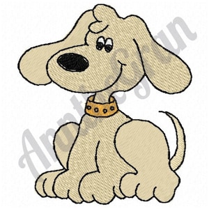 Small Dog - Machine Embroidery Design. Cute Dog Embroidery Pattern. Puppy Dog Embroidery Design. Sitting Dog Embroidery Design