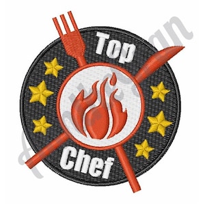 Top Chef Embroidery Design. Machine Embroidery Design. Cook Embroidery Design. Chef Embroidery Design. Kitchen Plate Embroidery Design
