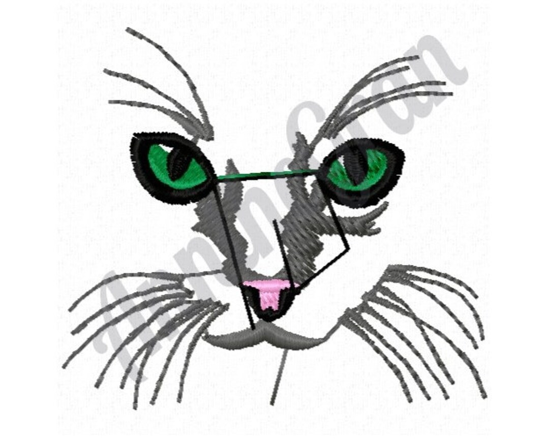 Cat Face Embroidery Design. Machine Embroidery Design. Cat Etsy