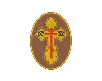 Cruz Ortodoxa Oriental - Diseño de Bordado a Máquina, Bordado de Cruz Cristiana, Patrón de Bordado Religioso, Diseño de Cruz Ortodoxa Rusa