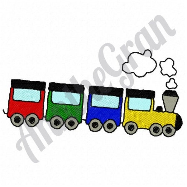 Toy Train Embroidery Design. Machine Embroidery Design. Toy Train Pattern.