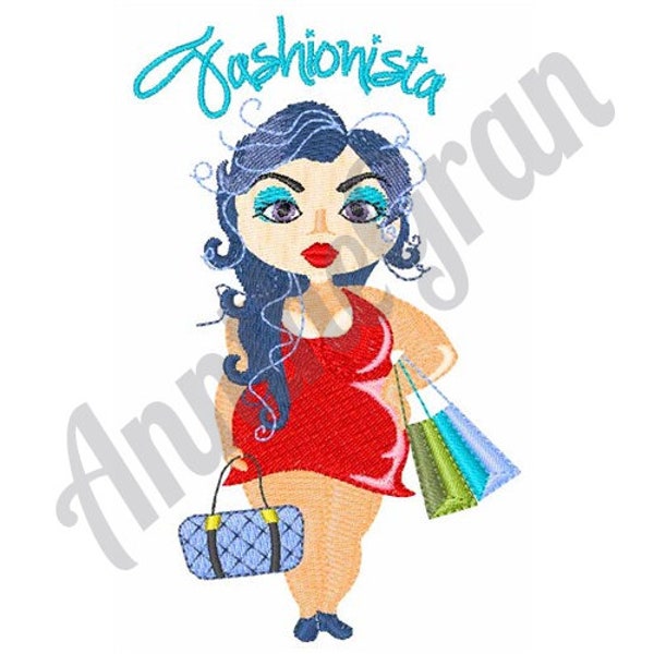 Shopping Lady Embroidery Design. Machine Embroidery Design. Fashionista Embroidery Design. Shopper Woman Pattern. Shopping Girl Embroidery