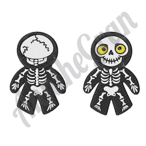 Skeleton Doll Embroidery Design. Skeleton Embroidery Design. Machine Embroidery Design. Halloween Embroidery Design. Halloween Costume