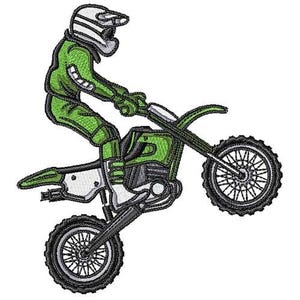 Motocross Rider - Machine Embroidery Design. Dirt Bike Embroidery Pattern. Motocross Design. Motorcycle Pattern. Off Road Motorcycle Design