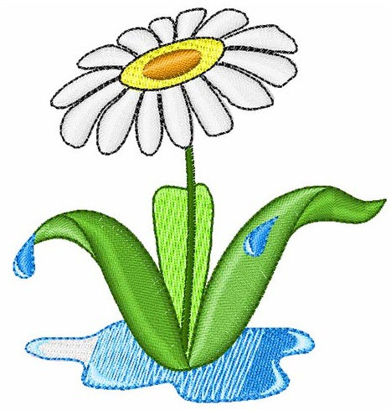 Daisy flower embroidery design machine embroidery design  etsy