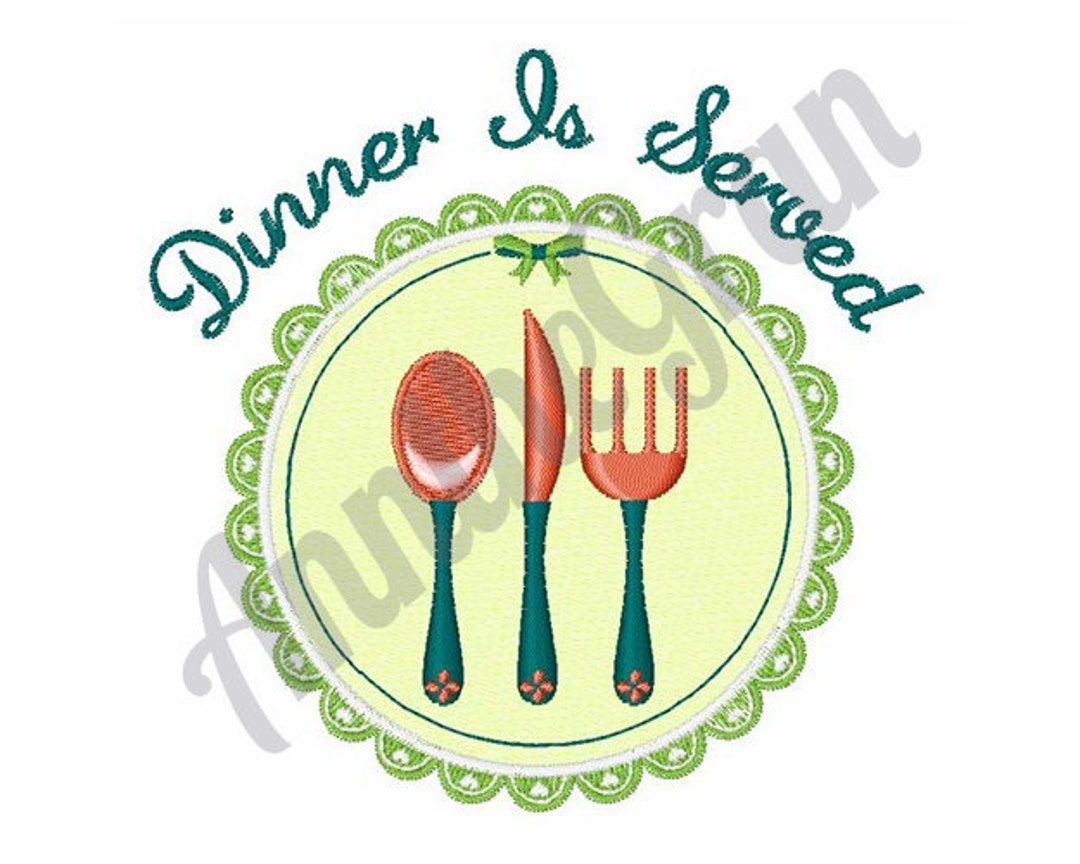 Kitchen Embroidery Design. Table Setting Embroidery Design. Etsy