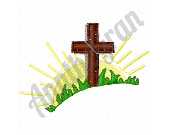 Sunrise Cross Machine Embroidery Design | Etsy