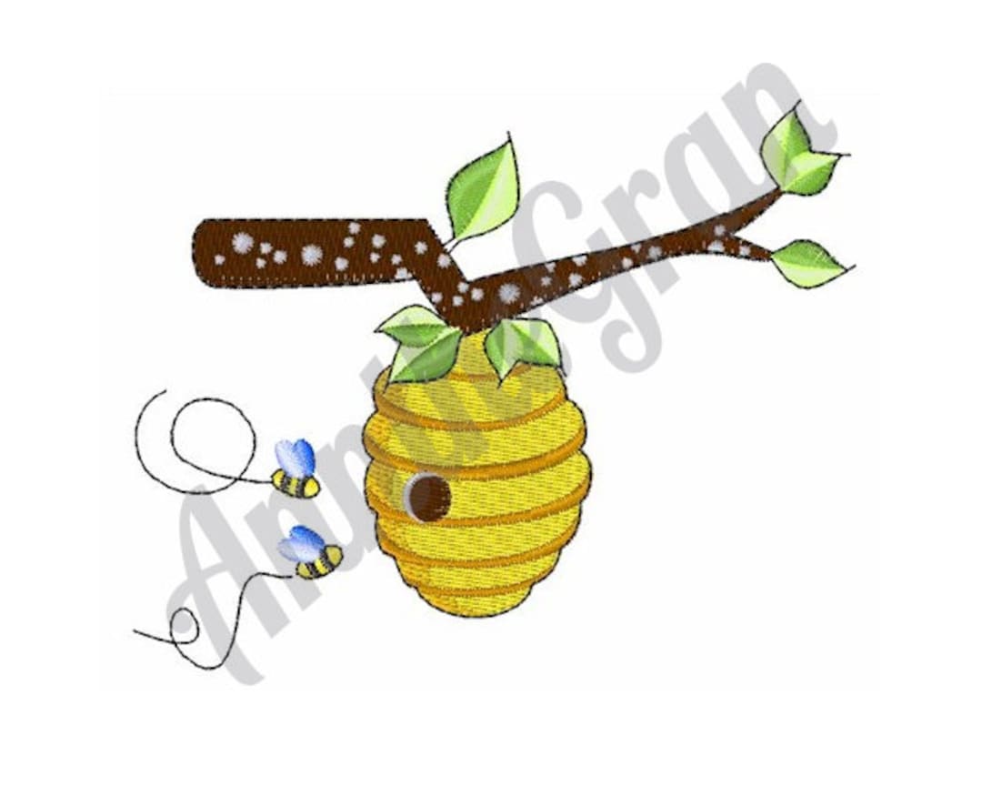 Beehive Bees Embroidery Design. Machine Embroidery Design. Flying ...