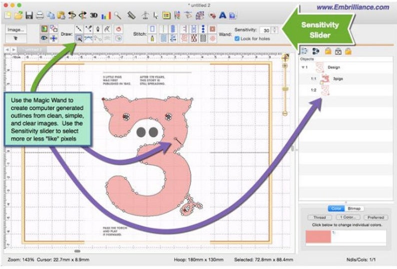 EMBRILLIANCE Stitchartist Level 2 Software Embroidery Etsy