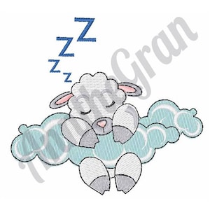 Lamb Embroidery Design, Sleepy Lamb, Baby Lamb Design