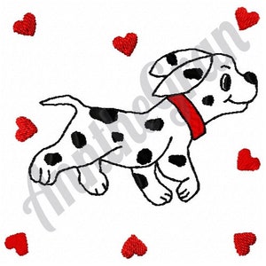 Stickdatei Dalmatiner Welpe. Stickdatei für die Stickmaschine. Gefleckter Hund Stickmuster. Dalmatiner Welpen Muster. Liebe Dalmatiner Design