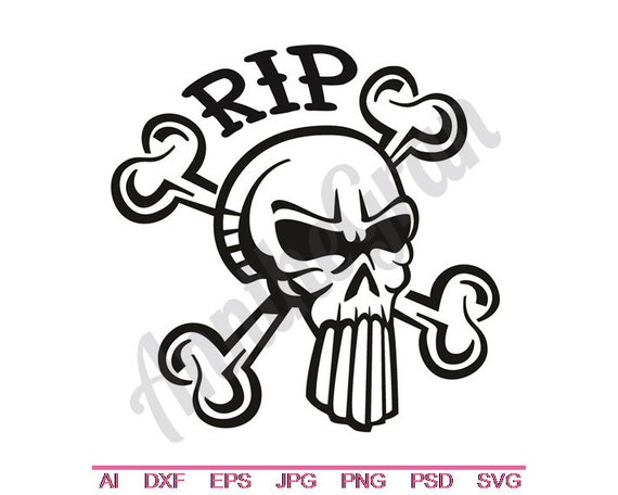 Skull Crossbones Svg Dxf Eps Png Jpg Vector Art Etsy